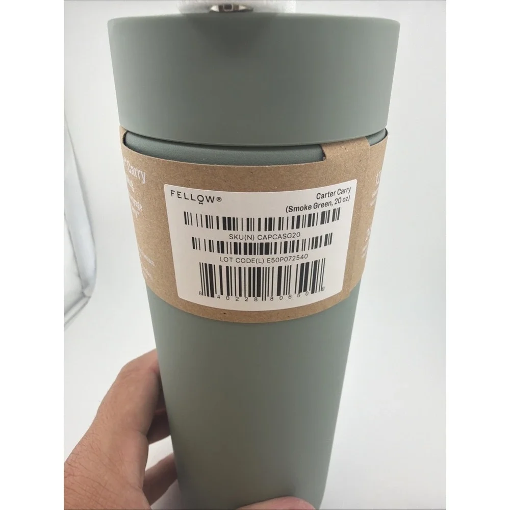 840228806509 Fellow - Carter Carry Tumbler - Smoke Green - Insulated Mug 591ml F
